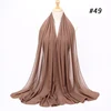 Musulman en mousseline de soie Hijab femmes bulle en mousseline de soie écharpe pour femmes dames voile musulman Islam couleur unie malaisie Musulman Wrap foulards