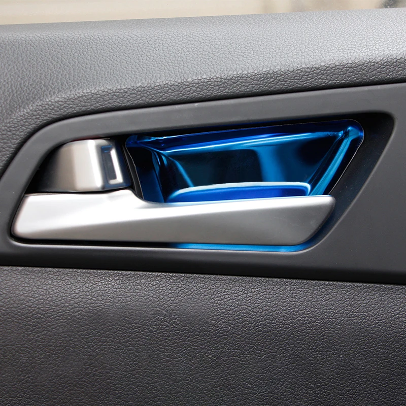 Car Interior Door Handle Ornament Sticker 4pcs for Hyundai Tucson 2015