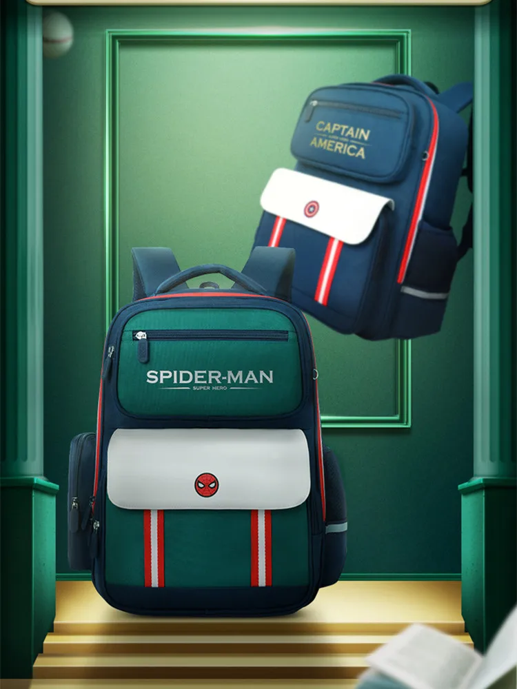 disney-new-school-bags-for-boys-spider-man-captain-america-primary-student-shoulder-orthopedic-backpack-grade-1-5-gifts-mochila