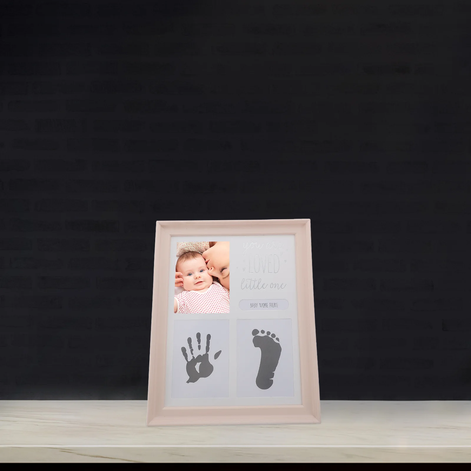 Hapinest Marco de fotos de recuerdo de huellas y huellas de bebé recién  nacido, decoración de pared neutra para guardería, regalos de registro de  baby