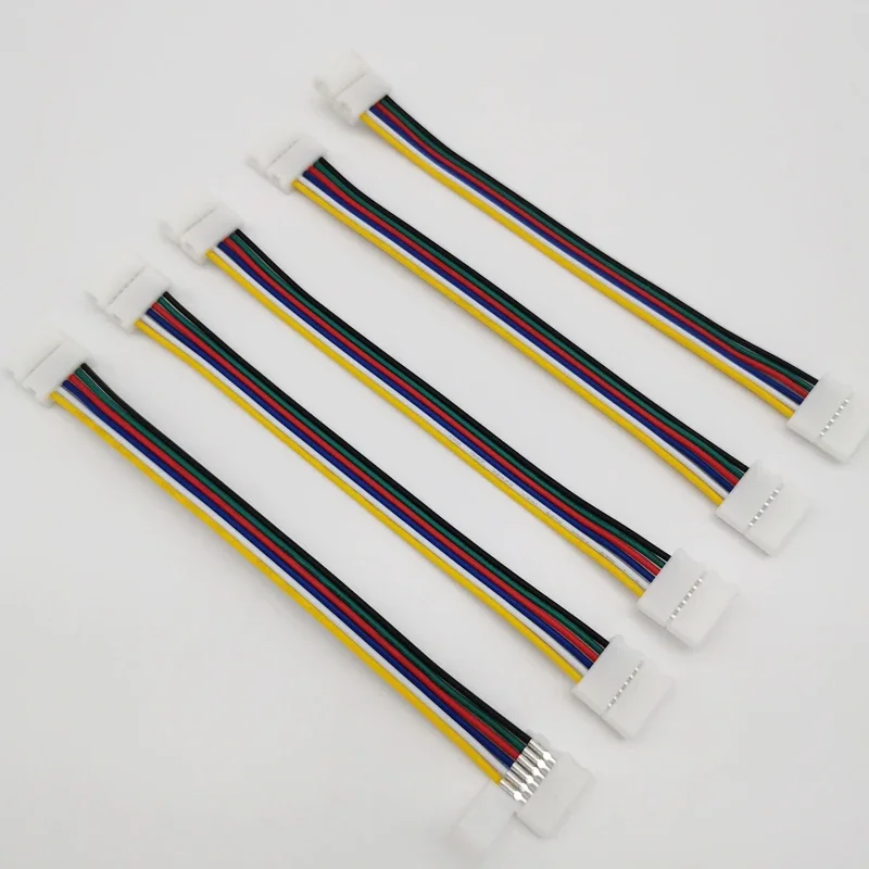 LED Strip Connectors 5pcs/lot 6PIN RGB+CCT L or T Shape No Soldering Easy Connector For RGBCCT RGBCW LED Strip Light