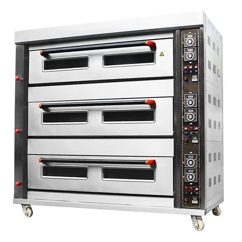 Commercial 3 Deck 6 Trays LPG NG gas deck oven for bakery bread or cake with digital temperature display rex c100 kit multiple input digital display thermostat ssr relay output for oven industry pid intelligent temperature controller