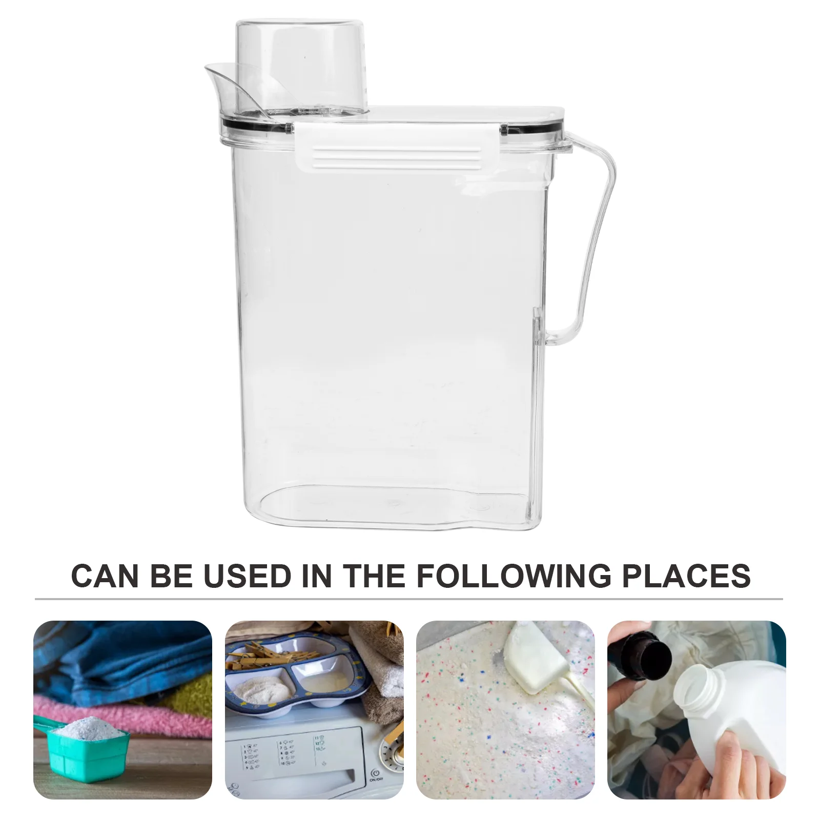 Laundry Detergent Storage Box Container Sub Bucket Lotion Buckets Clear Scale Refillable Plastic Liquid Transparent Convenient