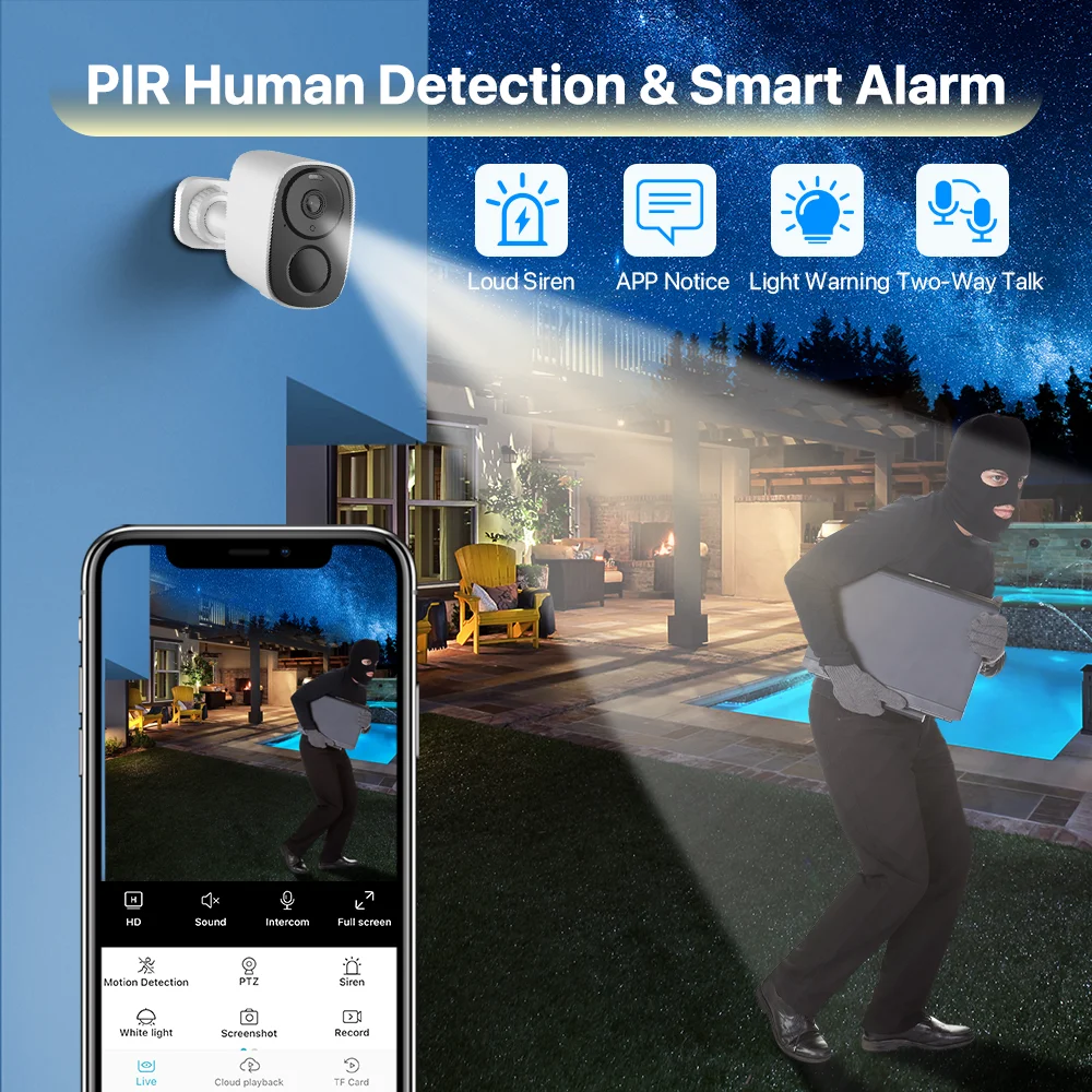 Vstarcam 2K Solar Security Cameras Wireless Outdoor Battery Powered 5