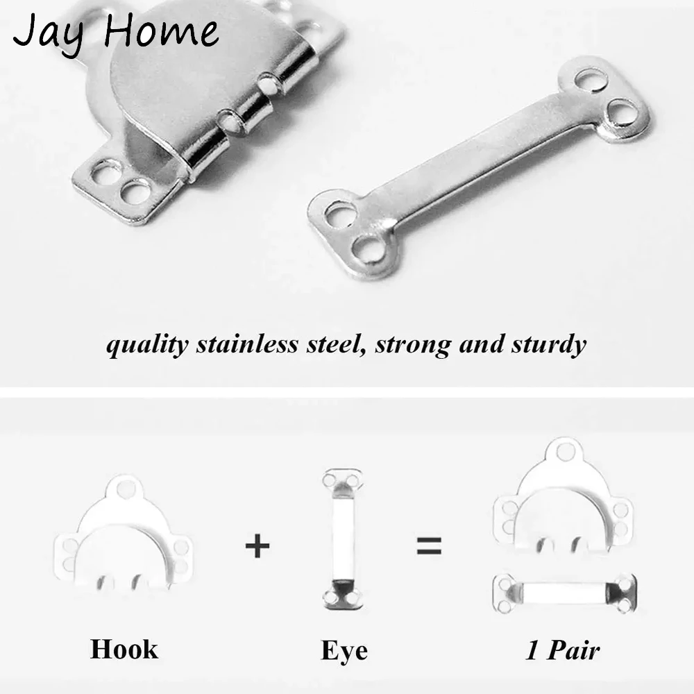 50 Pairs Sewing Hooks and Eyes Closure Sewing DIY Craft Accessories for Bra  Clothing Jacket Skirt Trousers Garment Accessories