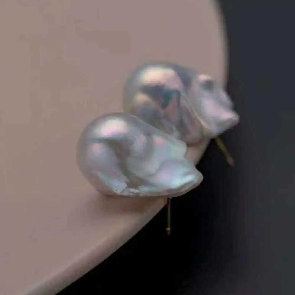 

White Freshwater Baroque Pearl Earrings 18K Gold-Plated Ear Needle Fashion VALENTINE'S DAY New Christmas SOLID