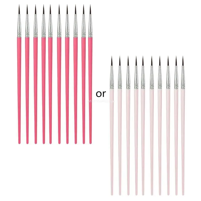 

10Pcs Art Paint Brush Hand Painted Nylon Artist Acrylic Brush for Acrylic Paint Dropship