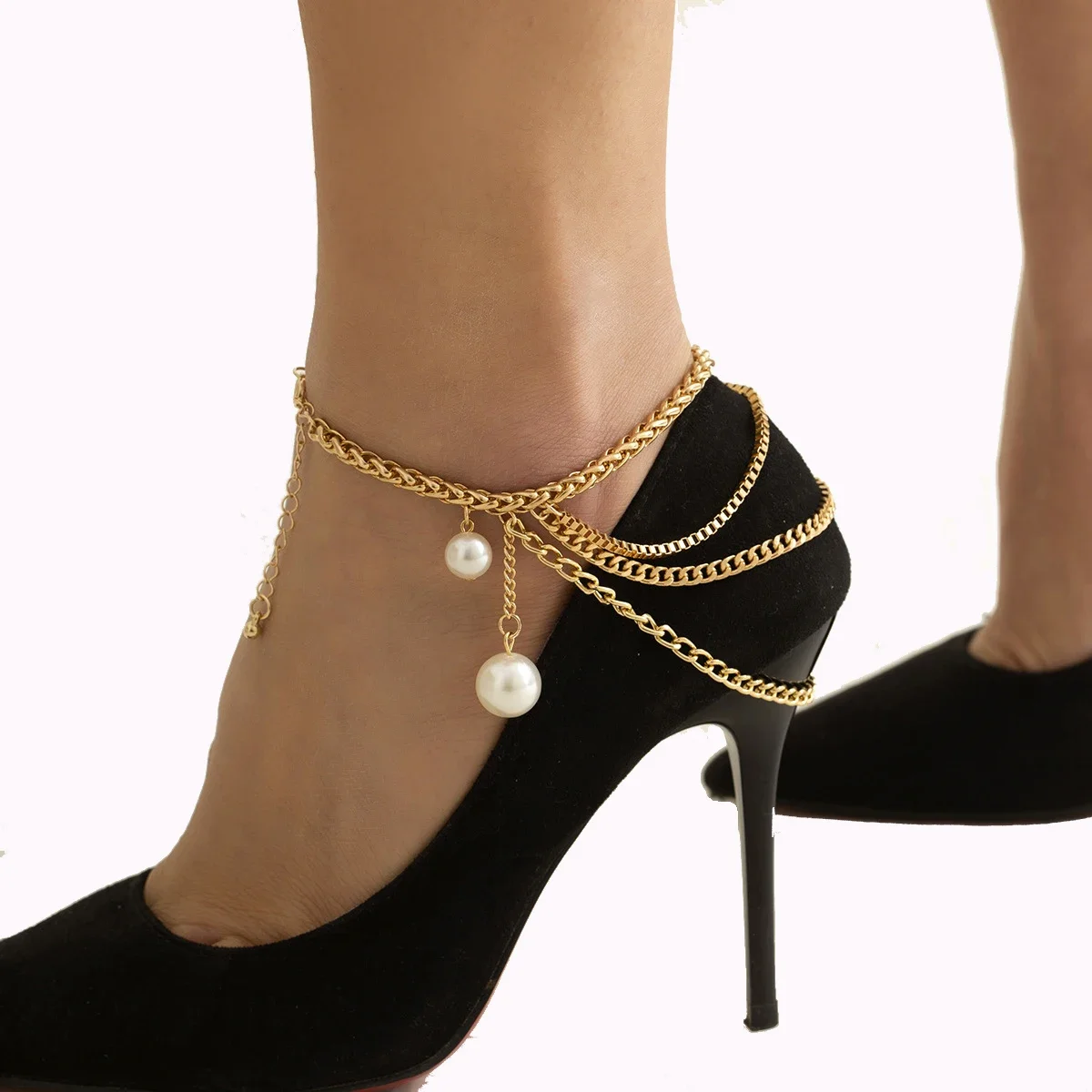 

Fashion Multilayer Chain High Heel Shoe Simple Foot Ankle Beach Jewelry Foot Bracelet For Women Girl Anklet Gift