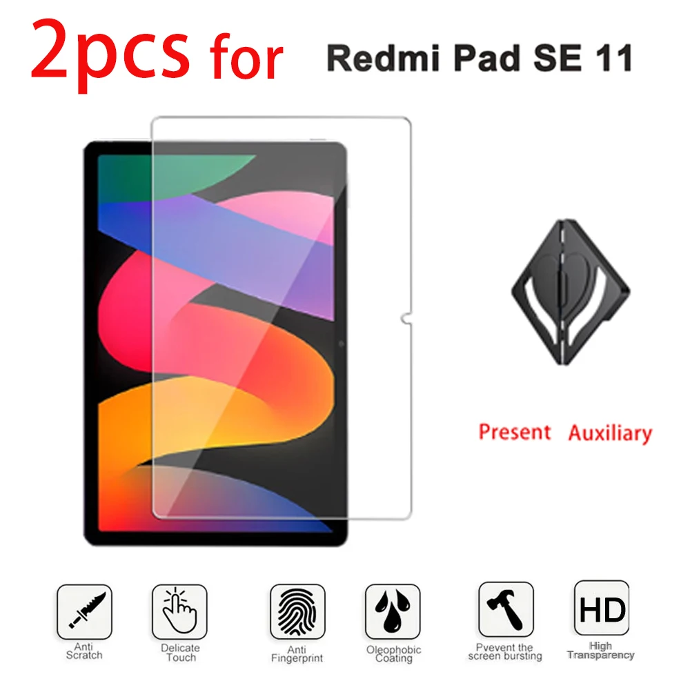 Tempered Glass Screen Protector 2PCS HD For Xiaomi Redmi Pad SE 11-inch Tablet Protective Film Scratch Proof