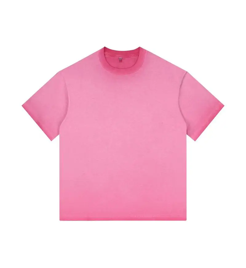 Vintage Gradient Short-Sleeve Unisex Casual Loose-Fit Cotton Tee
