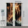 2pcs, Curtain Cloth 2D print Weathership theme Versatile Polyester Fabric (without rod) Stuff Clearance Perfect for Bedroom 4