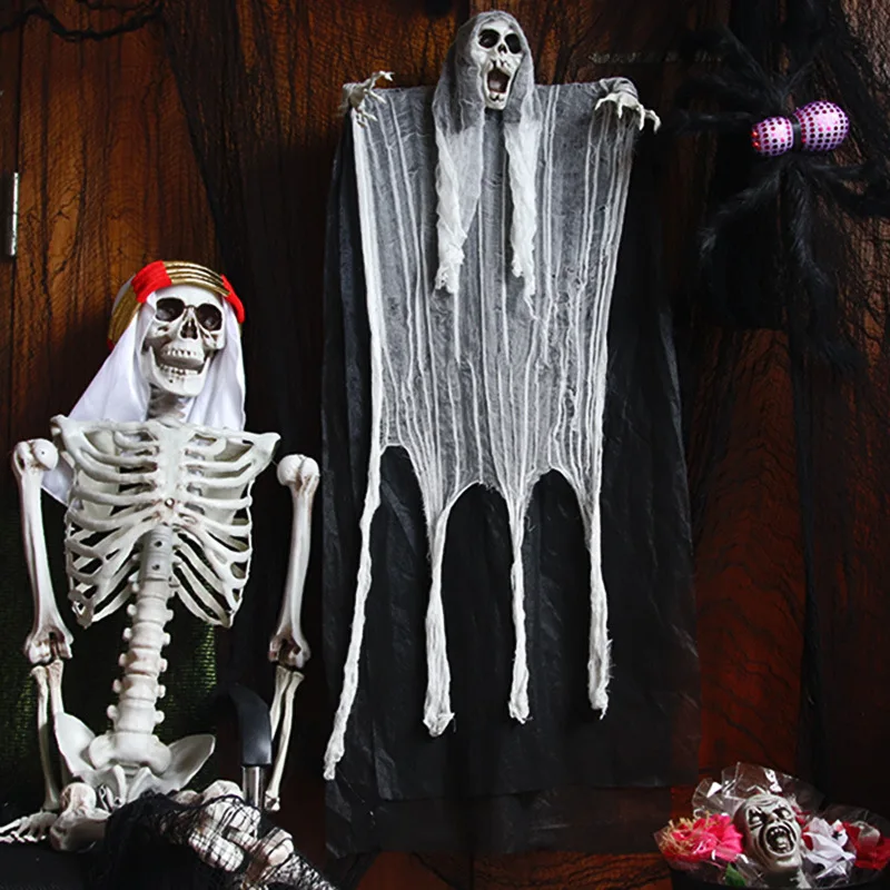 

Halloween Decoration Scary Hanging Ghost Grim Reaper Skull Skeleton Creepy Spooky Party Outdoor Indoor Yard Haunted House Decors