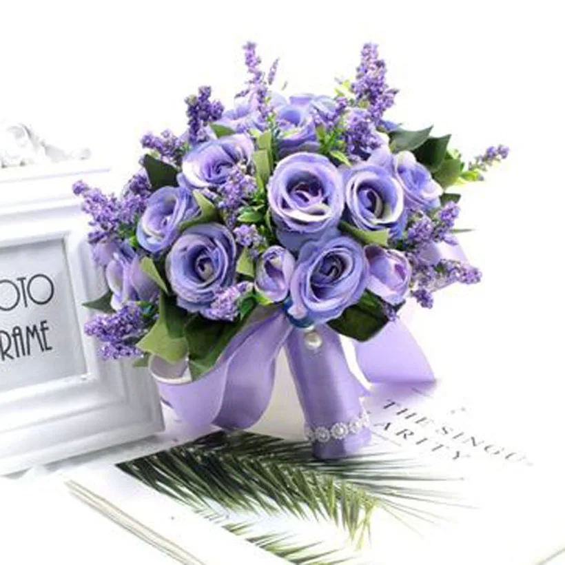 JUKIDS Mazzi di fiori artificiali per spose, bouquet da damigella d'onore per matrimoni, bouquet romantici, bouquet da sposa, per matrimoni, feste, decorazioni per la casa