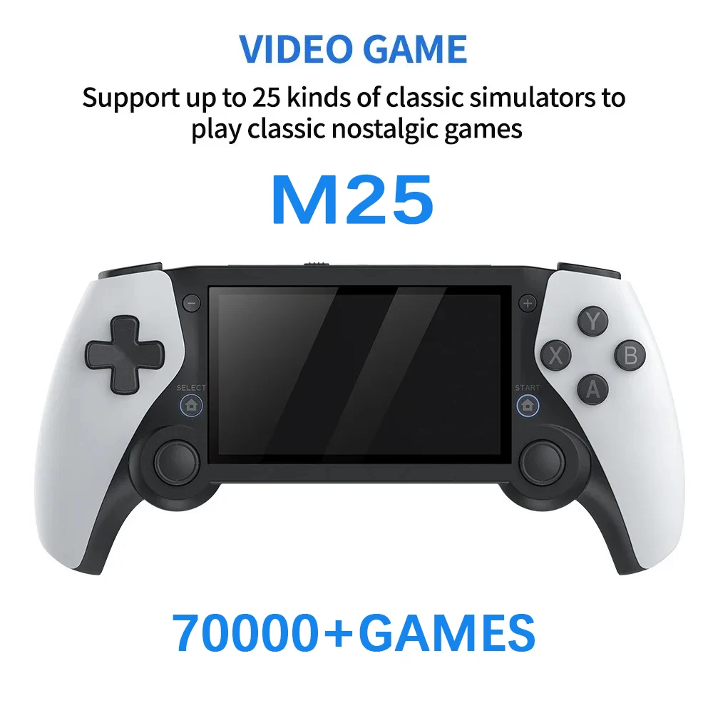 Handheld Game 4.3 HD Screen 256G 70000+ Games Dual console Player Retro Portable Video Game For psp ps1 n64 dream cast White M25