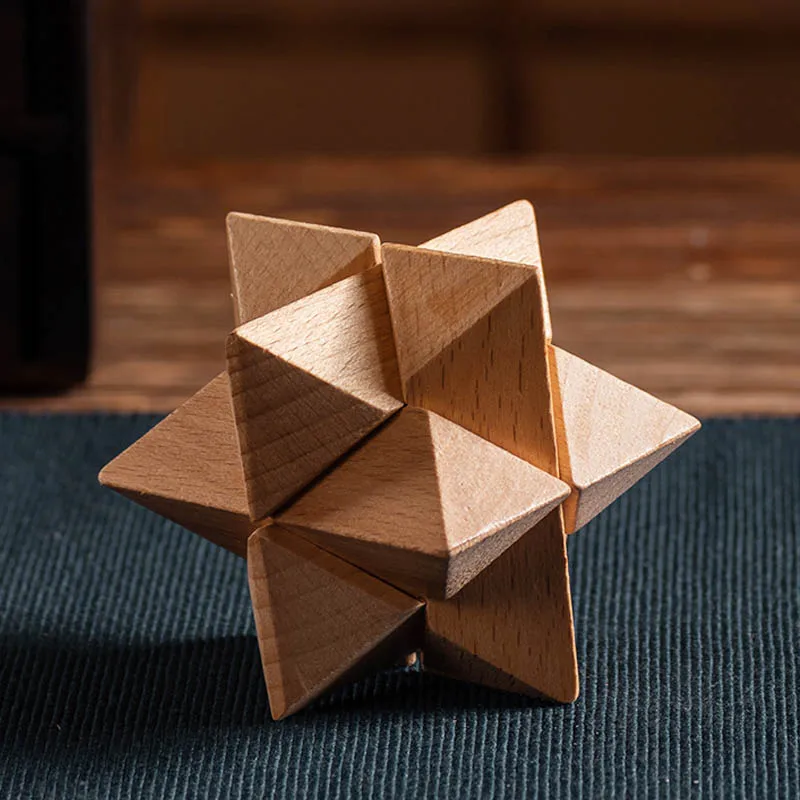 Wooden Octagonal Ball Puzzle 3D Unlock Interlocking Luban Toys IQ Games For Adults Kids Casse Tete Chinois Jeux Difficile