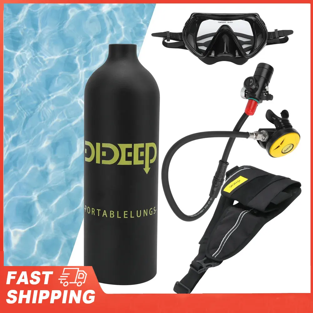 1L Mini Diving Set Breather/Relief Valve Strap Diving Goggles Oxygen Diving Set