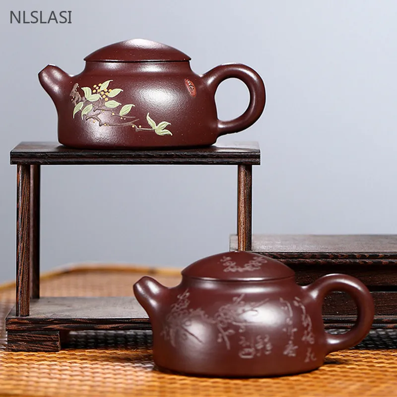 100mlClassicYixingPurpleClayTeaPotZhuMudHandpaintedBeauty