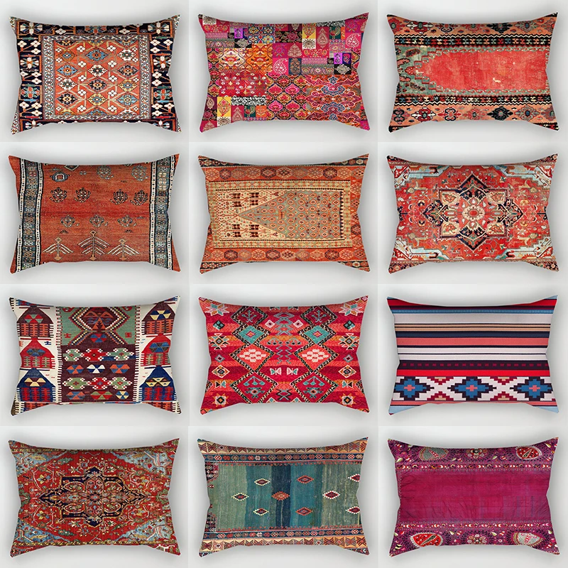 

Bohemian Pillow Cover Geometric Waist Pillowcase African Stripes Sofa Throw Pillow Cover Retro Cushion Cover Ethnic Pillowslip