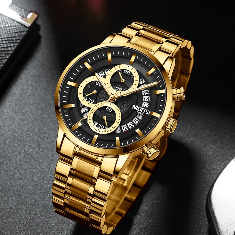 

NIBOSI Fashion Watch Men Top Brand Sport Watches Mens Waterproof Quartz Clock Man Casual Military WristWatch Relogio Masculino