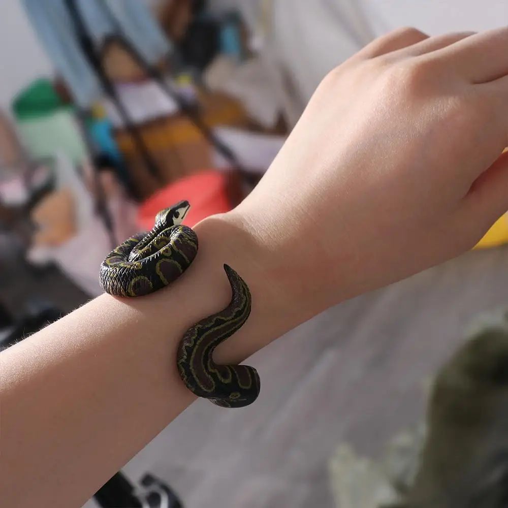 Punk Fun Prank Gift For Friends Animal Model Python Simulation Animal Model Snake Tricky Toys Snake Bracelet Animal Bangles