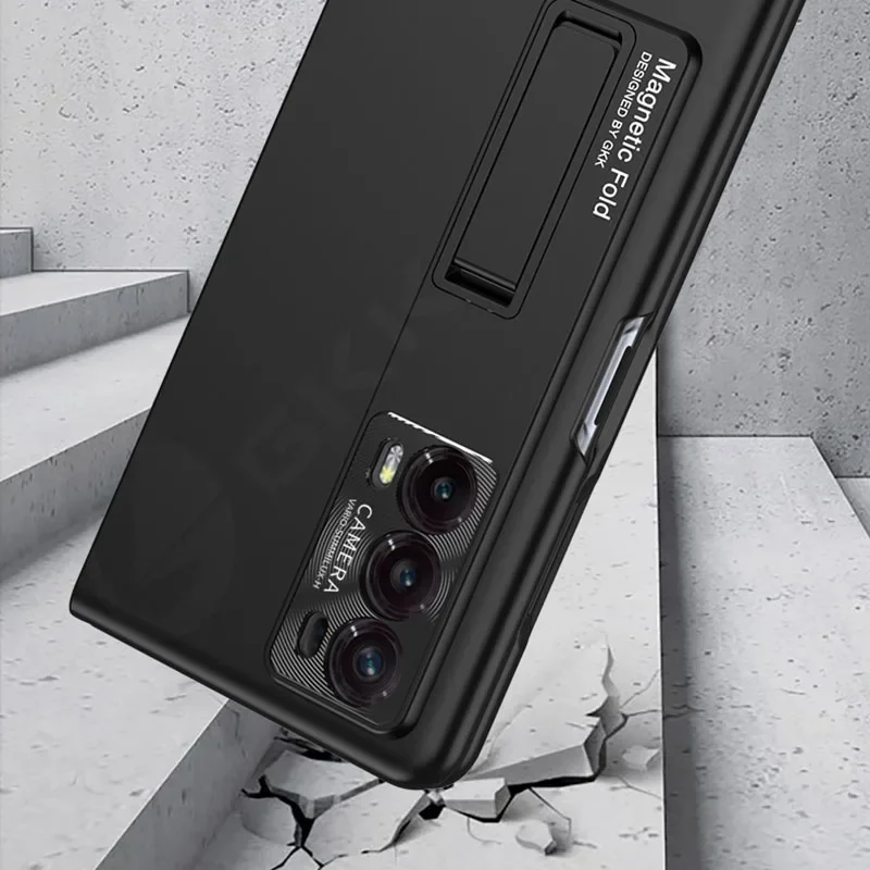 Ultra-Thin Armor Matte Hard Case with Tempered Glass Film Stand