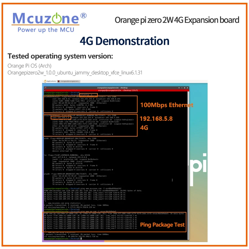 Placa de Expansão Orangepi-zero 2w 4g Lte 100mbps Ethernet Cat1 Driver- Francês Ubuntu x Usb2.0 hs - Imagem 3