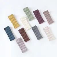 Boy Girl Kids Socks Solid Color Ribbed Knee High Baby Long Sock Soft Cotton Children Leg Warmers Newborn Toddler Breathable Sock 4