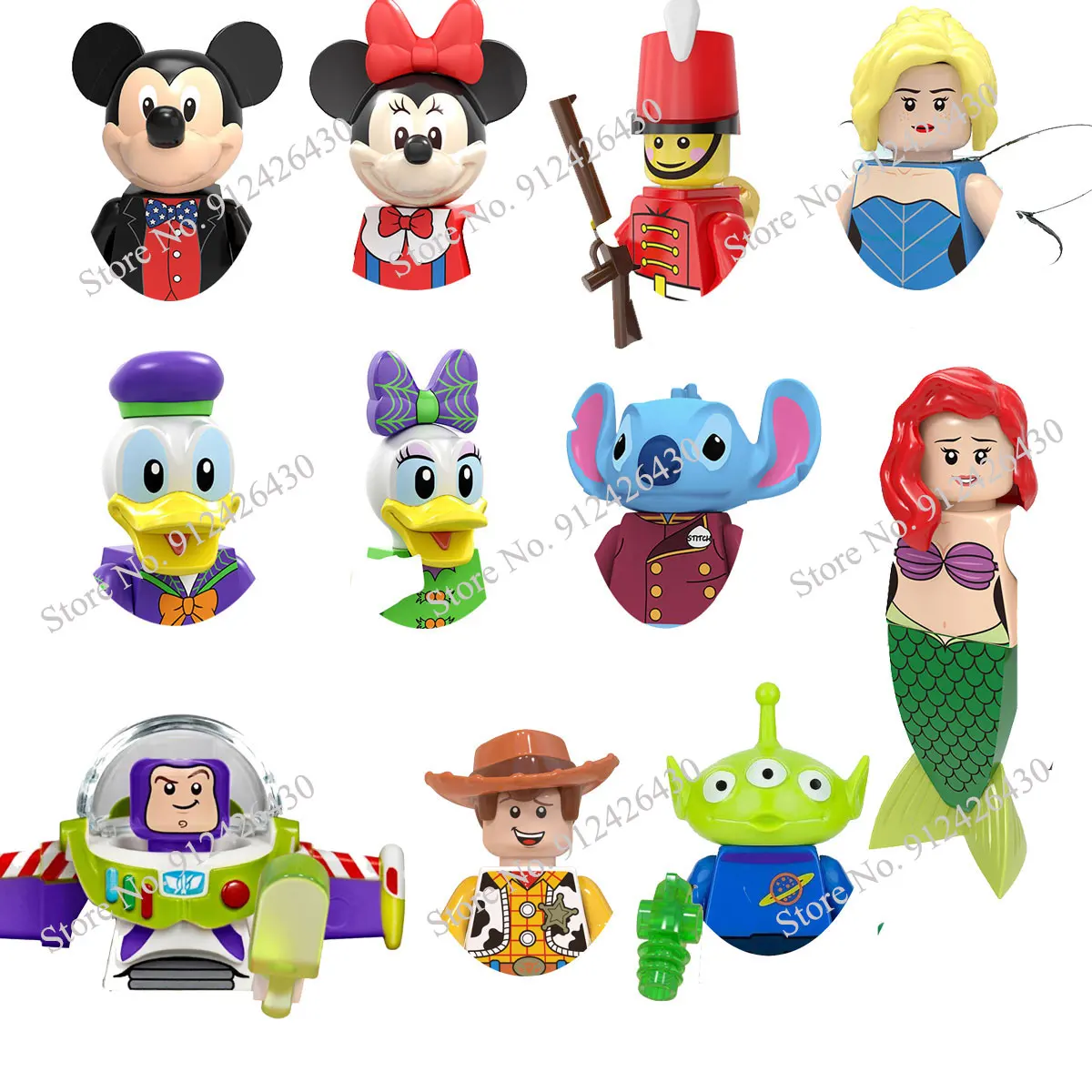 Мини-Фигурки игрушек Disney конструктор Мультяшные куклы История Микки Маус