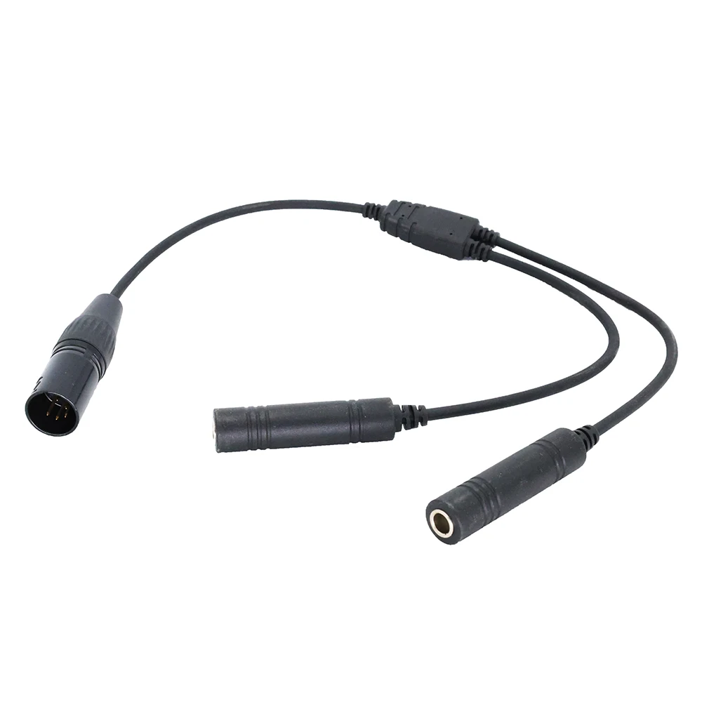 For Aviation Headset GA Dual Plugs to Airbus 5 Pin XLR Headset Adapter