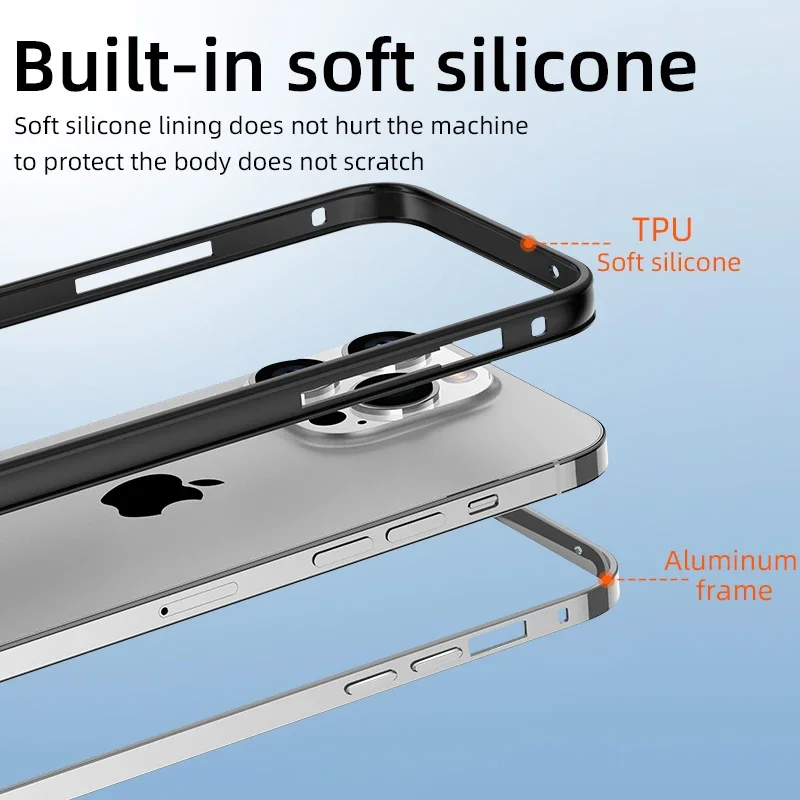 Sleek Aluminum Metal Bumper Case - Premium Phone Protection Accessory