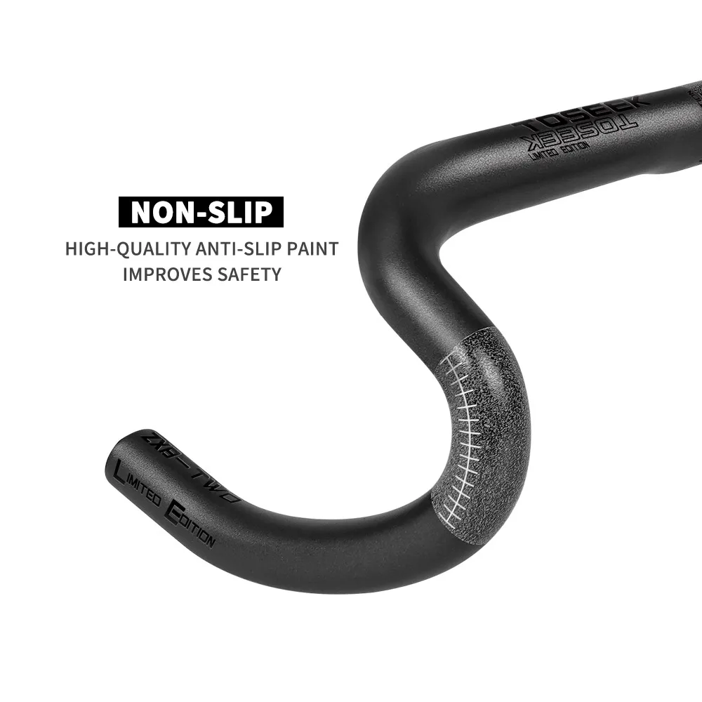 TOSEEK Full Carbon Fiber Handlebar 380/400/420/440mm Bent Bar Road Bike Carbon Handlebar Bicycle Parts