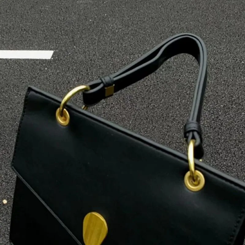 JIAERDI Vintage Black Handbag Wallet Women Retro High Street Leather Y2k Shoulder Bags Female Elegant Envelope Underarm Bag 2024