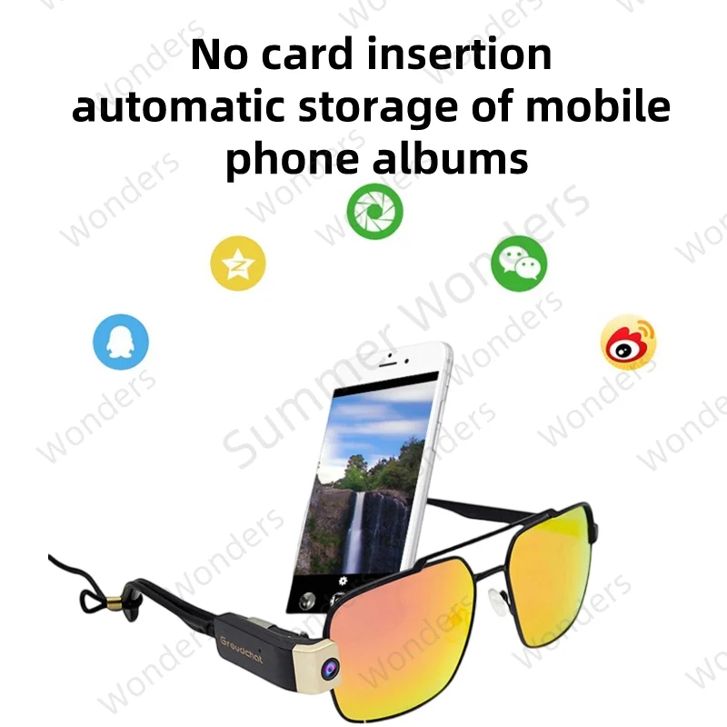 Glasses Camera HD Glasses Camera Smart USB Video Recorder on Glasses Legs Built-in Microphone support Android phones