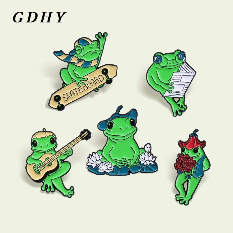 Skateboarding Frog - Frog - Pin