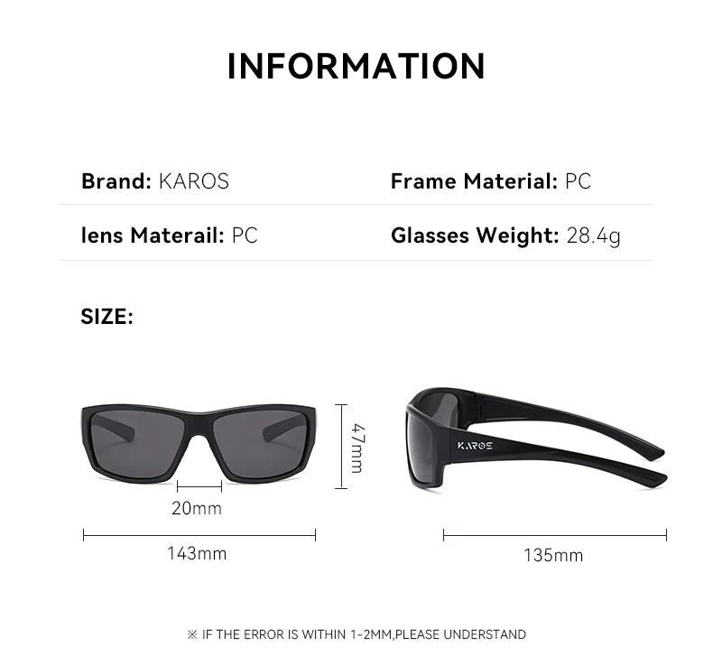 KAROS Polarisierte Farbtöne mit UV400-Schutz, modischer Vorwärts-Look für Damen und Herren, geeignet zum Angeln, Fahren, Laufen, Radfahren – Detail 9