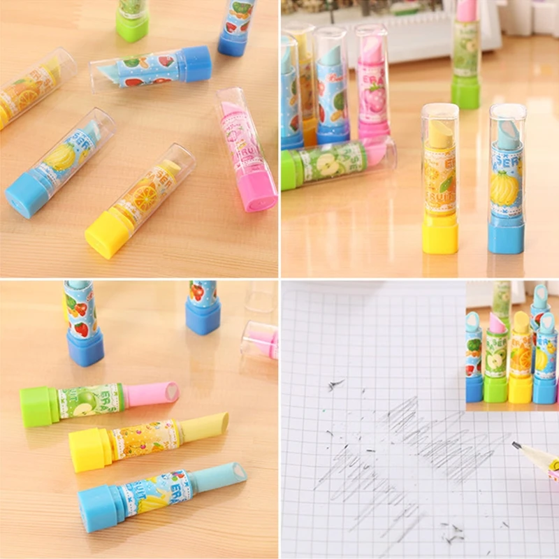 Fruit Rubber Lipstick Eraser for Students Back to School Gift