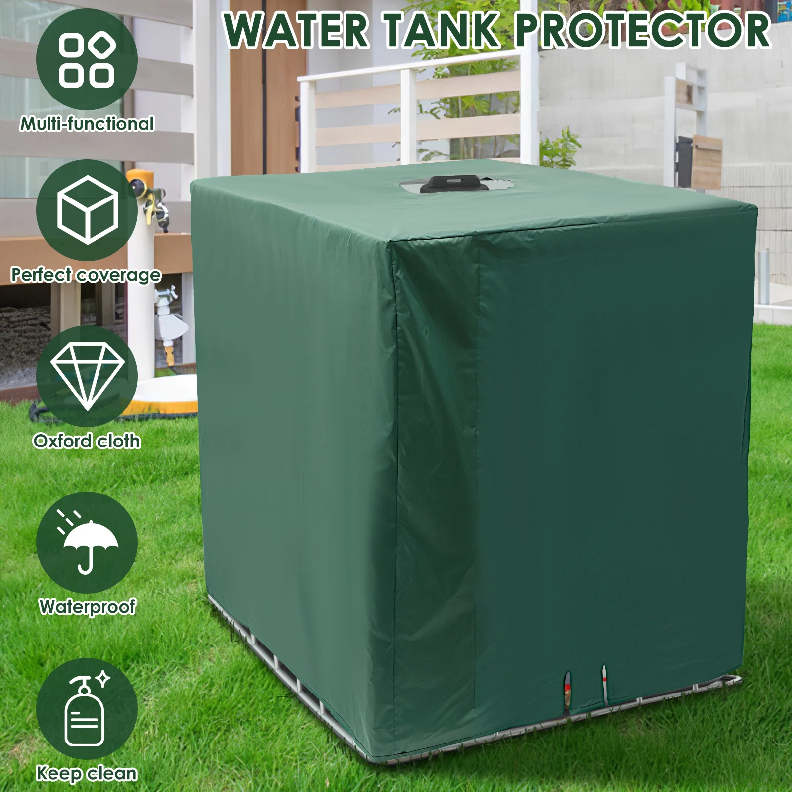 Waterproof Oxford Cloth IBC Tote Cover for 1000 Liter Rainwater Tanks