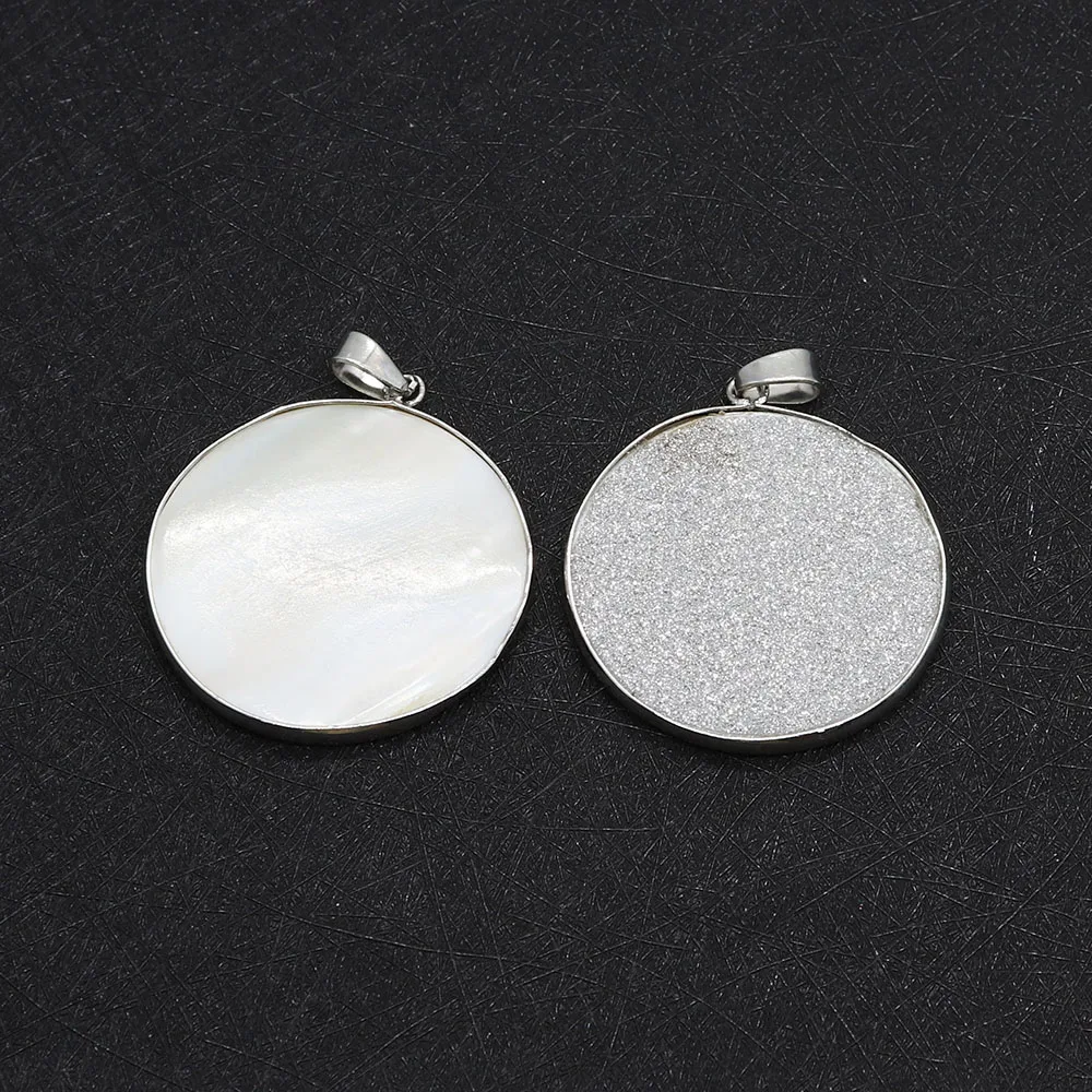 

Natural Shell Round Pendants Fashion Jewelry 37mm DIY Handmade Making Earrings Necklaces Disc Shape Shell Charms Accessories