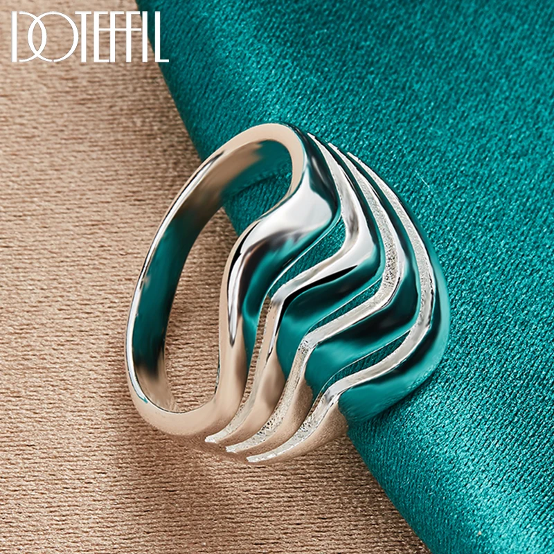 Silver Rings Silver Ring Wedding Rings 925 Sterling Silver Four Lines Smooth Ring For Woman Man