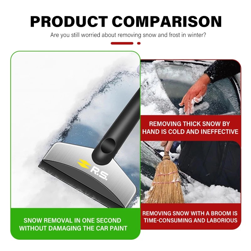 Car Snow Removal Shovel Stainless Steel Ice Scraper Tools For Renaul RS Sport Megane 3 4 2 Clio 5 Line Sandero Scenic Logan