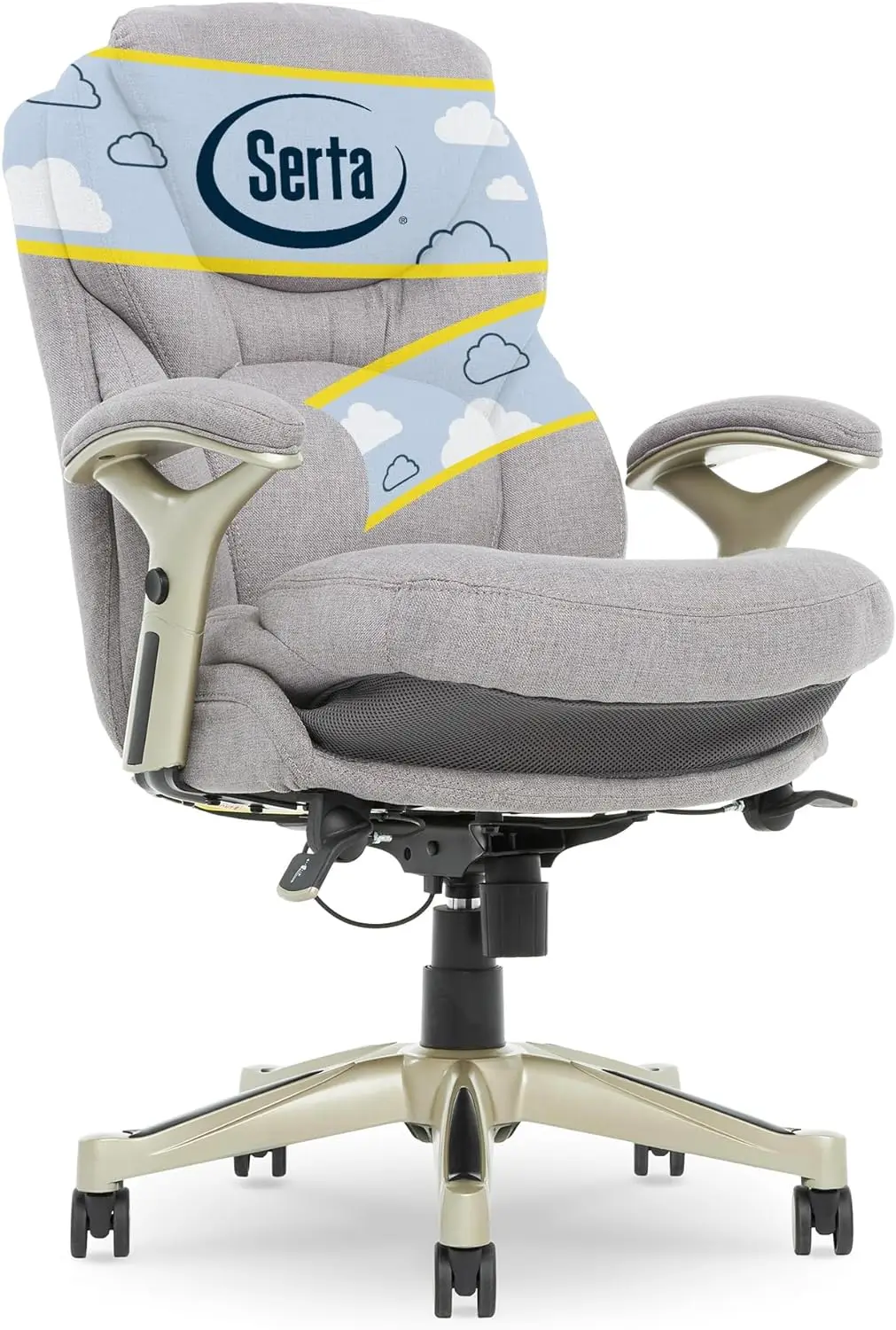 

Executive office chair Sports technology adjustable mid-back design with lumbar support, light gray fabric