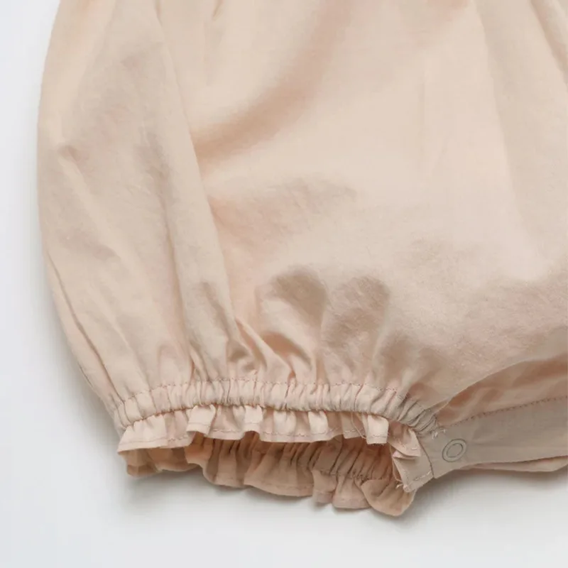 재고 여아용 귀여운 와일드 루 핑크 롬퍼, 인스 스타일, 2024 여름 신상