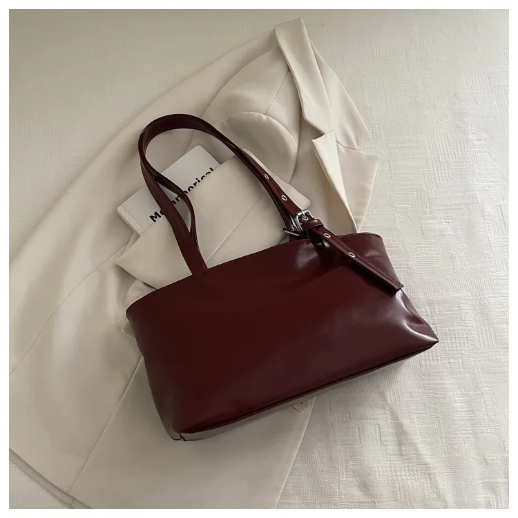 Large Capacity Women’s Shoulder Bag Tote Commuter Bag Simple Vintage Cross-Border New Style Bag Versatile Sensation 2025