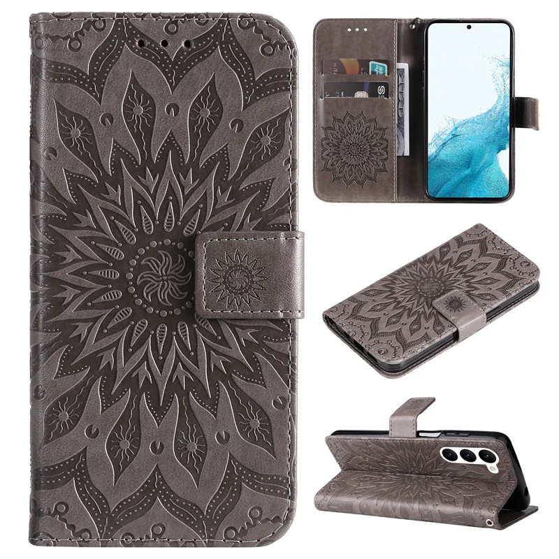 Suower Flip Leder Magnetische Brieftasche Handyhülle für Samsung Galaxy S23 S21 FE S22 Ultra Plus Rückseite mit Kartensteckplatz_voghion.com