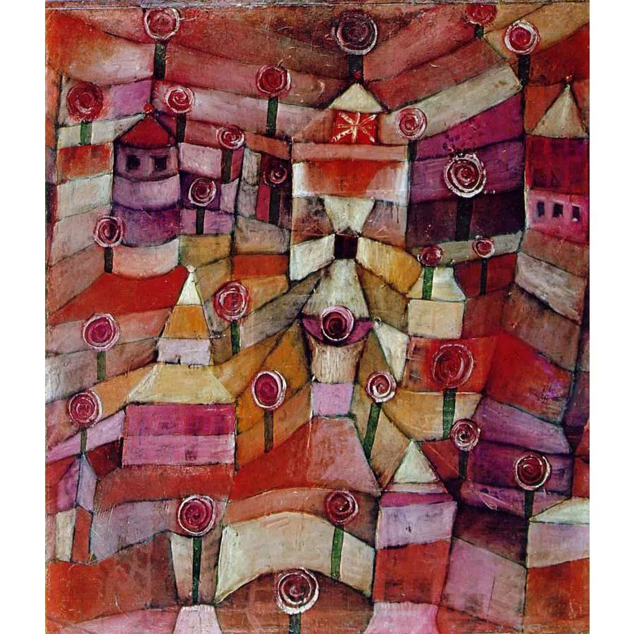 Riproduzione Di Alta Qualità Dipinta A Mano Del Giardino Delle Rose Di Paul Klee Cityscape Pittura A Olio Su Tela Pittura A Olio Astratta