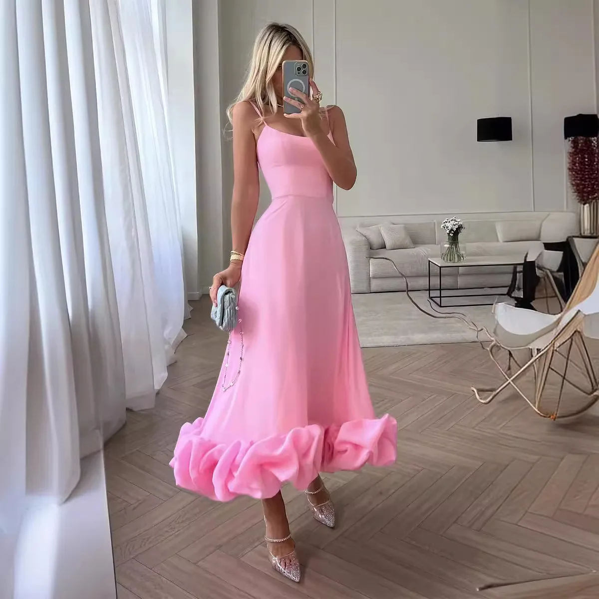 

Женское вечернее платье-бюстье, розовое ТРАПЕЦИЕВИДНОЕ платье с открытой спиной и плечами в итальянском стиле