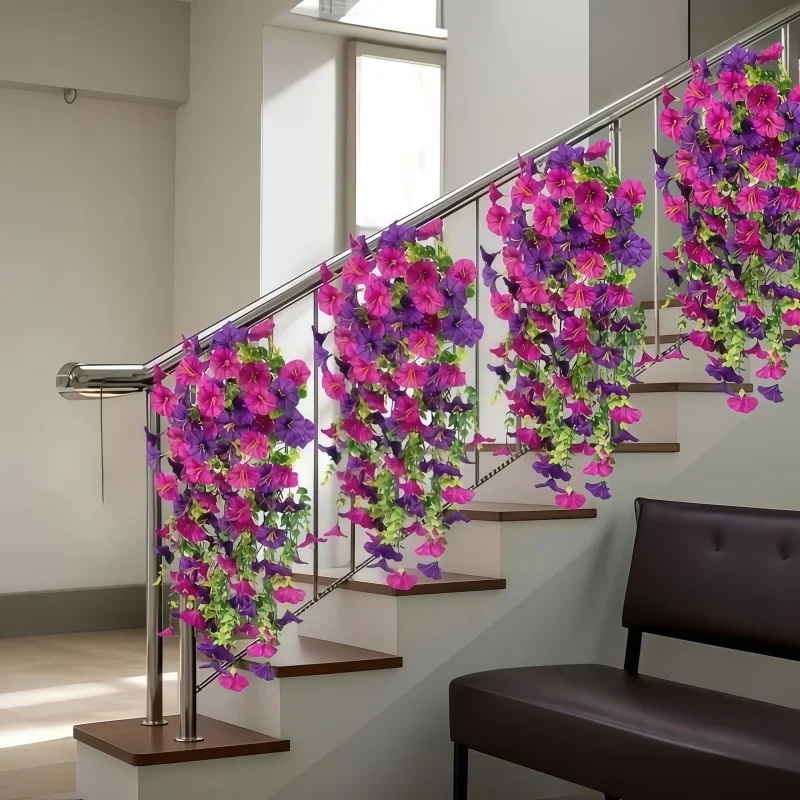 2PCS UV-Resistant Artificial Morning Glory & Eucalyptus Hanging Decor 3 S54cf87eea5a84be6bf9298d7ba9c4433H