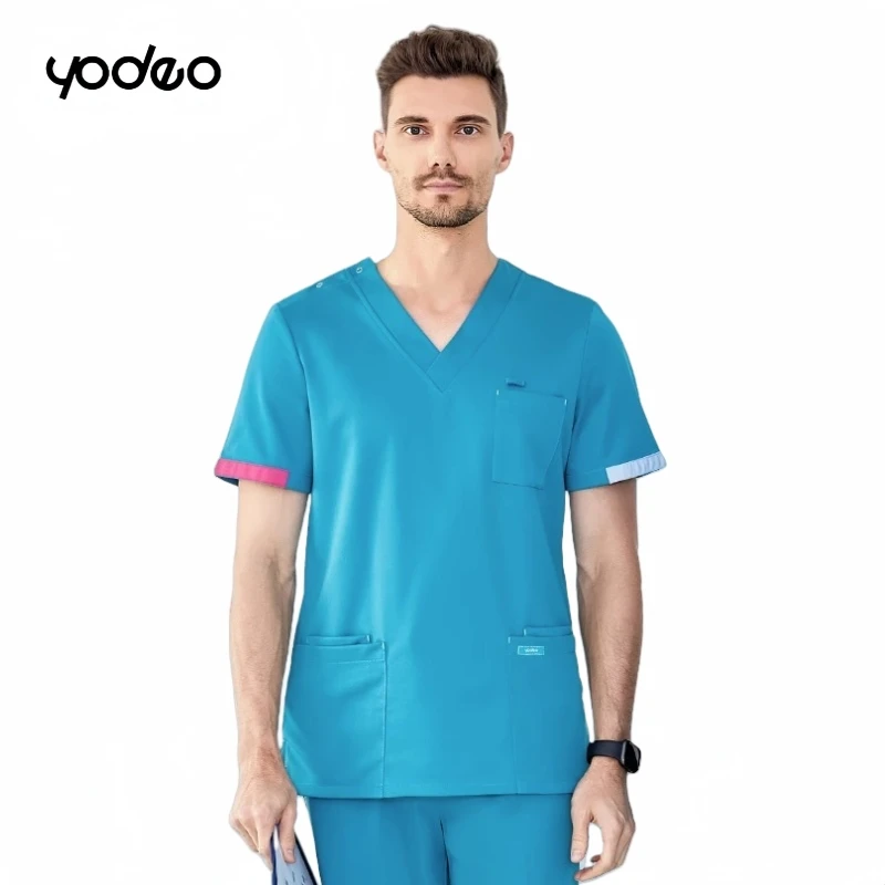 Anti static operating room brushing hand clothing short/long sleeved sets oral dental doctors' blue hand washing clothes