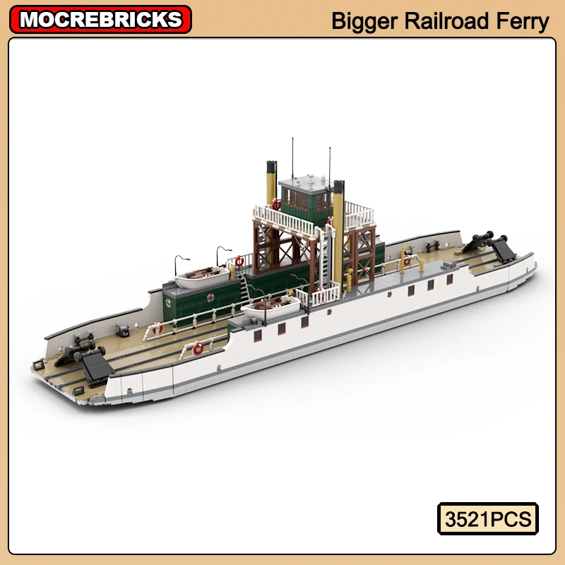 

Креативный конструктор MOC Expert UCS, большая модная Коллекционная модель железнодорожного паром, сборные кирпичи «сделай сам», игрушки, подарок для детей