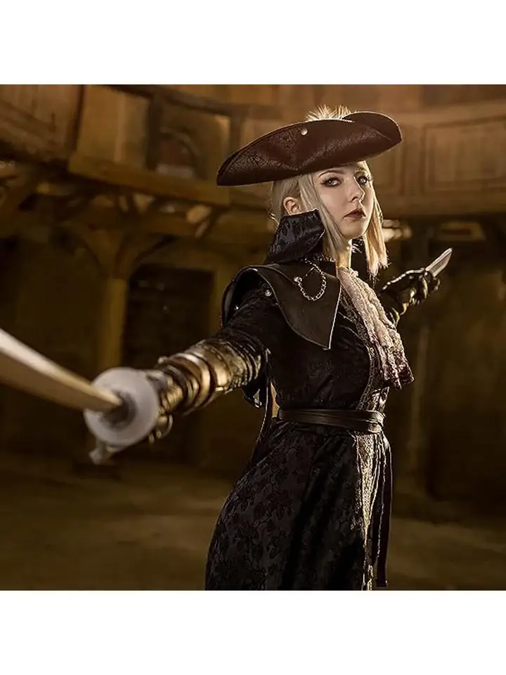 Piratenhut Tricorn Aus Leder - Brauner Kolonialhut Für Cosplay & Halloween